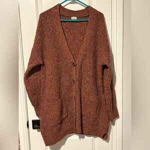 a.n.a. Chunky Rust Tunic Sweater